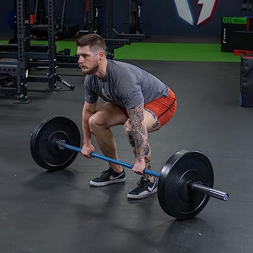 Titan Fitness 20 KG 28.5MM TITAN Series Olympic Barbell, USA Made Multipurpose Bar, Blue Cerakote