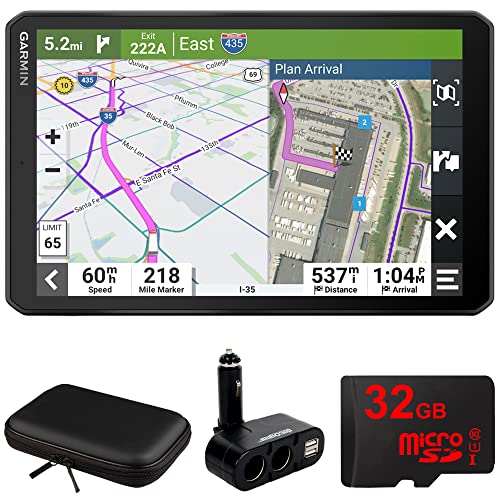 Garmin dezl OTR810 8" GPS Truck Navigator Bundle with Case and 32GB MicroSD