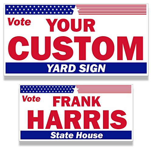 VictoryStore Custom Political Yard Sign 12x24 2-Sided Print with 2 Stakes Political_10
