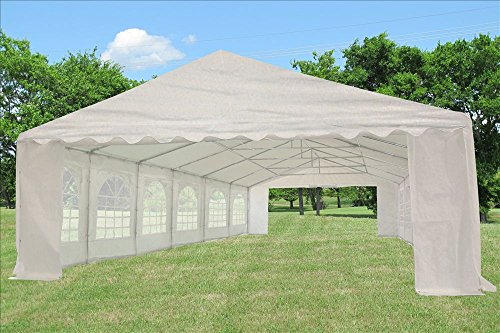 DELTA 40'x20' Heavy Duty PE Party Tent with Waterproof Top and Removable Sidewalls White
