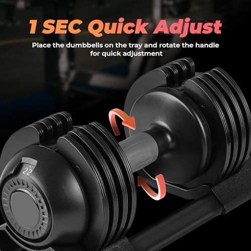 Roinoim 5-in-1 Adjustable Dumbbells Set 52LB Pair