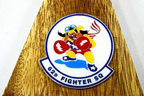 Squadron Nostalgia LLC Lockheed Martin F-16 Fighting Falcon 62d Fighter Squadron 18" Mahogany Scale Model Multicolor