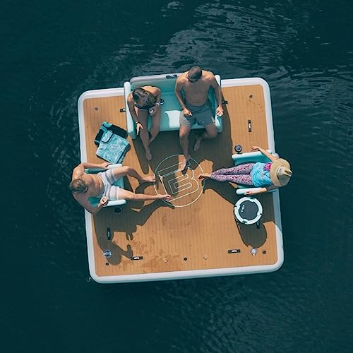 BOTE Dock 10 Foot Inflatable Lake Float Classic Seafoam