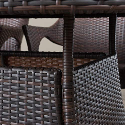 Christopher Knight Home Lennox 7-Pc Outdoor Wicker Dining Set Multibrown
