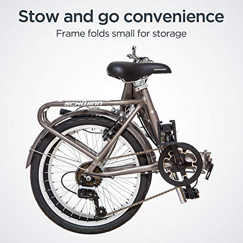 Schwinn Loop Adult Folding Bike 20-inch 7-Speed Drivetrain Titanium