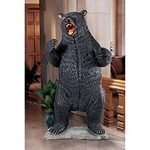Design Toscano Growling Black Bear Life Size Statue Full Color