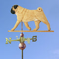 Pug Hand Carved & Painted Weathervane Fawn 32 Inch
