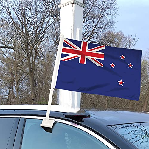 BANNER BUZZ MAKE IT VISIBLE New Zealand Car Flag Window Clip 18” X 12” Double Side Printing White Pack of 100