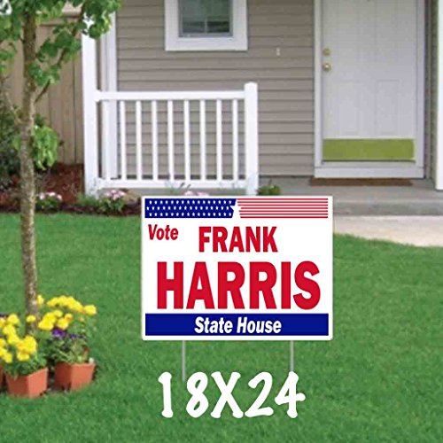 VictoryStore Custom Political Yard Sign 12x24 2-Sided Print with 2 Stakes Political_10