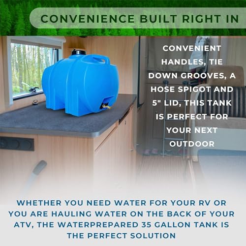WaterPrepared 3 Pack Portable Water Tank 35 Gallon Blue
