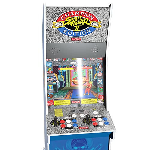 ARCADE1UP Street Fighter II Champion Edition Big Blue Arcade Machine with WiFi and Stool