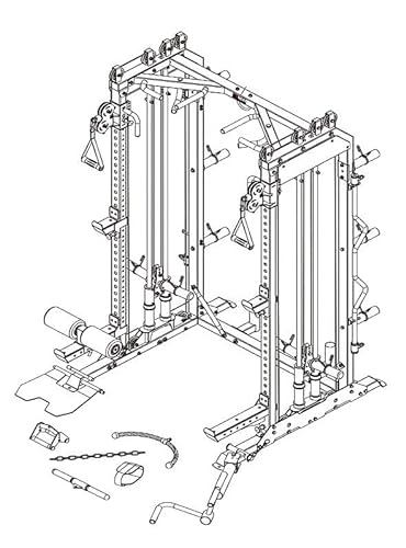 MiM USA Pro Master 1001 Smith Machine Functional Trainer Black