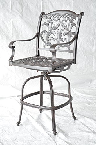Patio Land Mandalay Outdoor Patio 4 Swivel Barstools 30" H Dark Bronze
