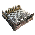 CHH 17" 3D Fantasy Chess Set Good Vs. Evil Bronze & Silver Tone