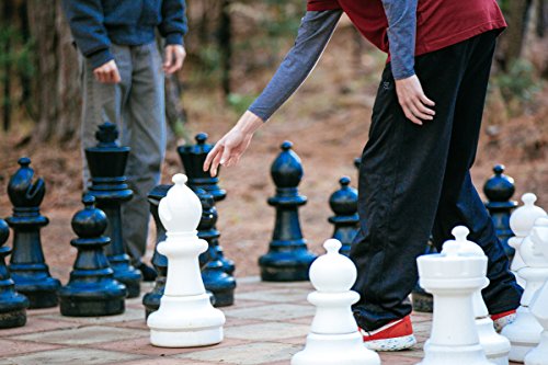 Chess House Giant Chess Set 25" King Black & White - 32 All-Weather Weightable Pieces