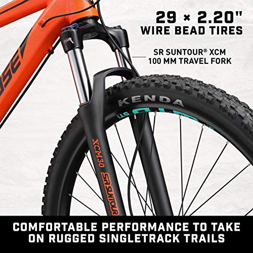 Mongoose Tyax Comp Adult Mountain Bike 29-Inch Wheels Medium Orange