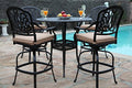GrandPatioFurniture.com CBM Patio Elisabeth Collection Cast Aluminum 5 Piece Bar Set 42" Black Brown