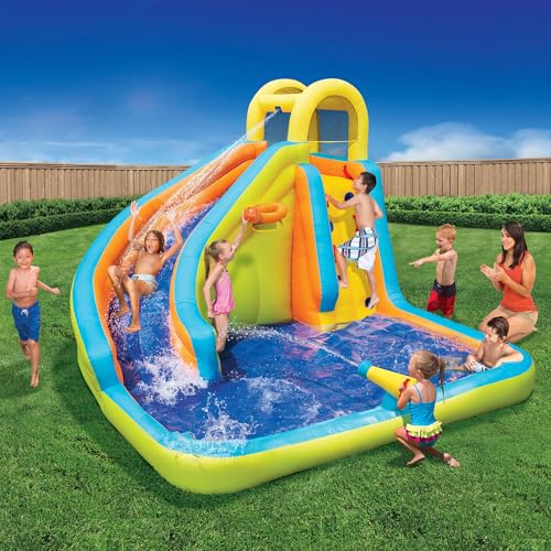 BANZAI Splash ’N’ Blast Inflatable Water Slide Park Multicolor