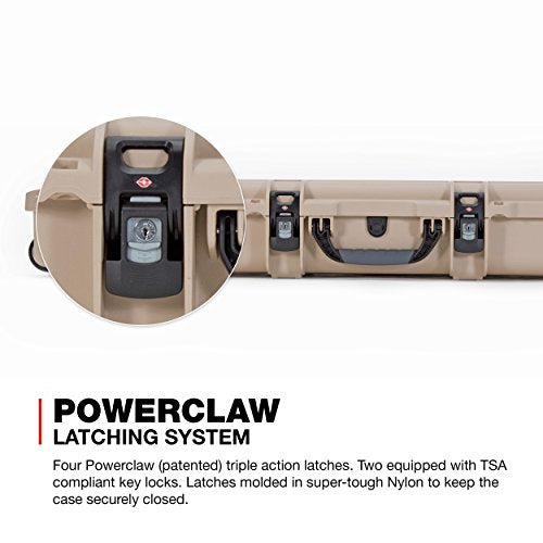 Plasticase Nanuk 990 Waterproof Professional Gun Hard Case with Foam Insert and Wheels Tan
