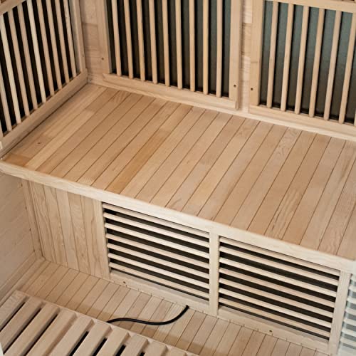Durasage 3-Person Carbon Infrared Sauna - Canadian Hemlock Wooden - 2000 Watts - Bluetooth, FM Radio & USB Input