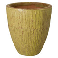 Emissary 26in Yellow Stoneware Round Planter