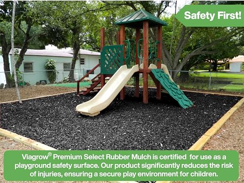 Viagrow Black Rubber Mulch for Playgrounds and Landscapes 75 cu. ft.