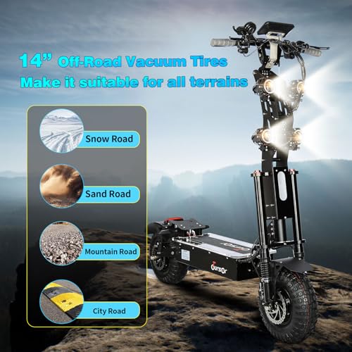 Toursor Foldable Electric Scooter 10,000W Dual Motor Black