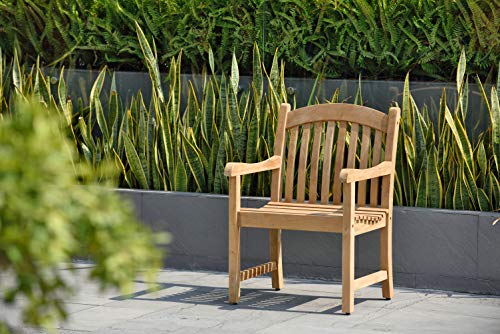 Amazonia Teak Extendable Oval Newcastle Patio Dining Set 7-Piece Brown