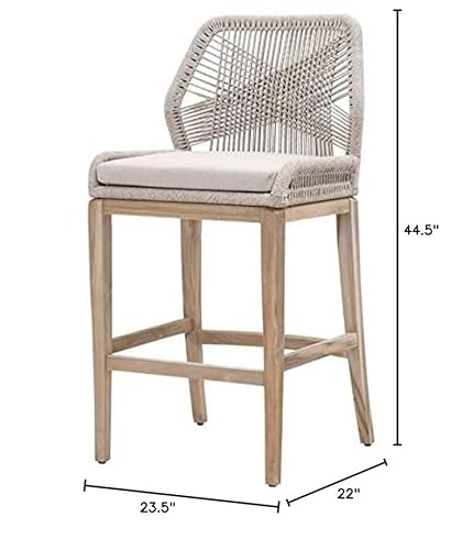 Home Square 30" Fabric Outdoor Barstool Set of 3 Gray