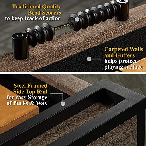 Barrington Billiards 9' Lexington Shuffleboard Table Scratch-Resistant Wood Grain/Black