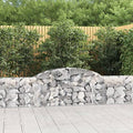 Arched Gabion Baskets 3 pcs 118.1"x11.8"x23.6"/31.5" Galvanized Iron White Black Other