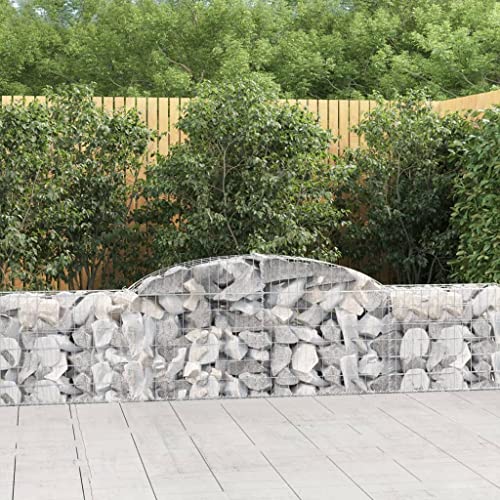 Arched Gabion Baskets 3 pcs 118.1"x11.8"x23.6"/31.5" Galvanized Iron White Black Other
