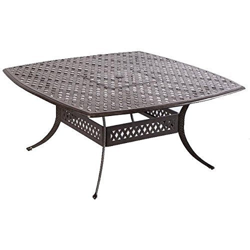 theWorldofpatio Grand Tuscany 9pc Outdoor Patio Dining Set with 64" Table and Sunbrella Cushions Antique Bronze