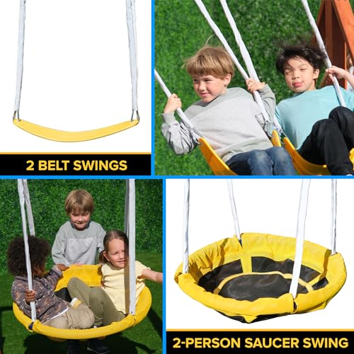 Sportspower Willow Creek Outdoor Kids Wooden Swing Set Multicolor