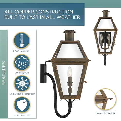 Quoizel Rue De Royal Charleston Outdoor Wall Lantern 23.5 Inch 2-Light Industrial Bronze