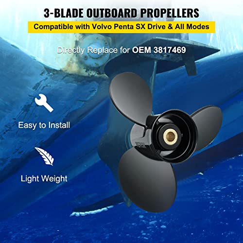 VEVOR Outboard Propeller and Hydraulic Steering Kit 300HP Black