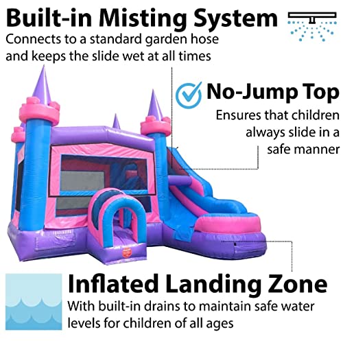 TentandTable Inflatable Bounce House Water Slide with Blower, Commercial Grade, Classic Pink