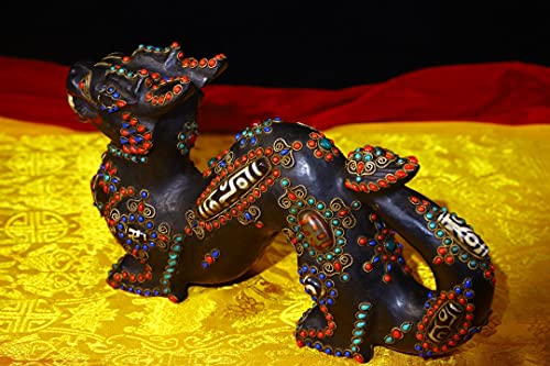 Generic Tibetan Temple Meteorite Dzi Beads Dragon Pair 10