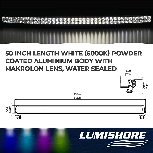 Lumishore 50 Inch LED Waterproof Spotlight White Light Bar 89,100 Lumens