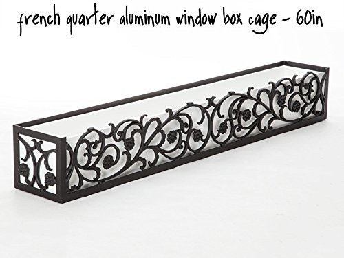Windowbox 60in French Quarter Aluminum Window Box Cage Black