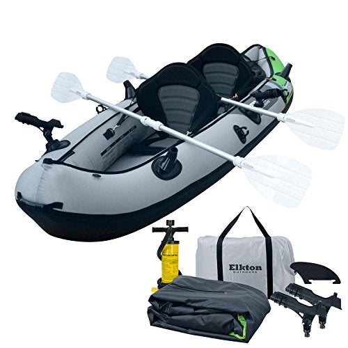 Elkton Outdoors Inflatable Fishing Kayak Green