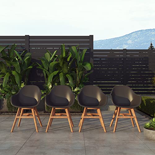 Amazonia Vernon 9-Piece Outdoor Rectangular Dining Table Set Eucalyptus Wood Amazonia