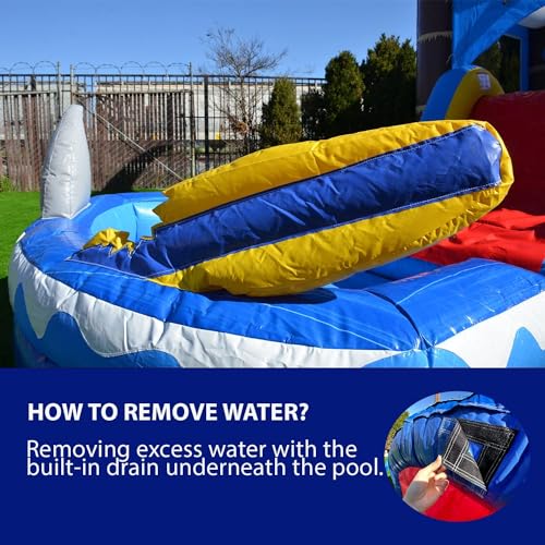 HERO KIDDO Ocean Shark Bounce House Water Slide Combo