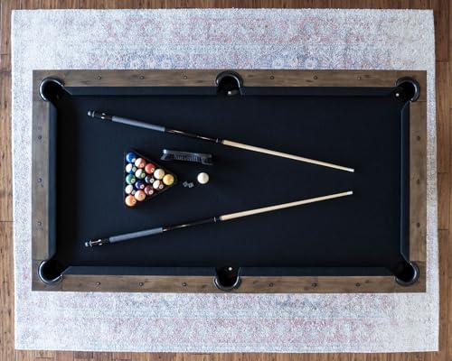Chamberlain Game Tables Aspen Nights Handcrafted Distressed Wood 7' Pool Table Brown and Black