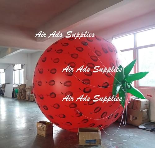 Air-Ads Supplies 16ft Giant Inflatable Flying Strawberry Helium Balloon Red