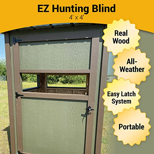OverEZ Chicken Coop Weather Resistant Hunting Blind 4' x 4' Portable Durable Forest Green