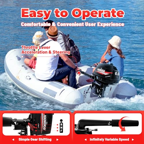 Wawuwao 2 Stroke 6HP Outboard Motor 102CC Short Shaft Gasoline Engine