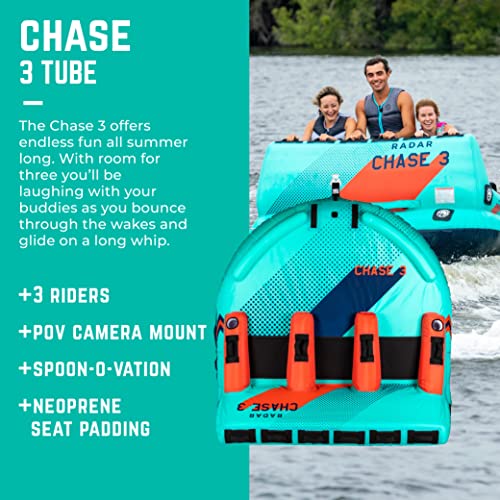 Radar The Chase Lounge Towable Tube 3 Person Mint/Navy/Red