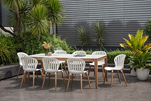 Amazonia 9-Piece Rectangular Dining Set White Eucalyptus Wood