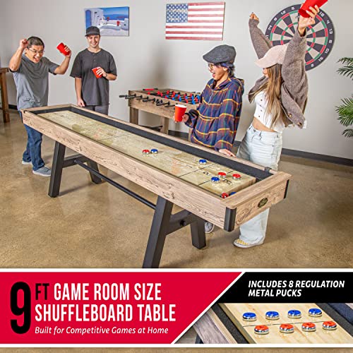 GoSports Premium Shuffleboard Table Brown
